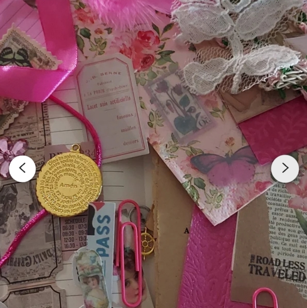 60+ pcs Pink Journaling Beginner Kit Scrapbook Junk Journal. Notebook Ephemera - Picture 6 of 13